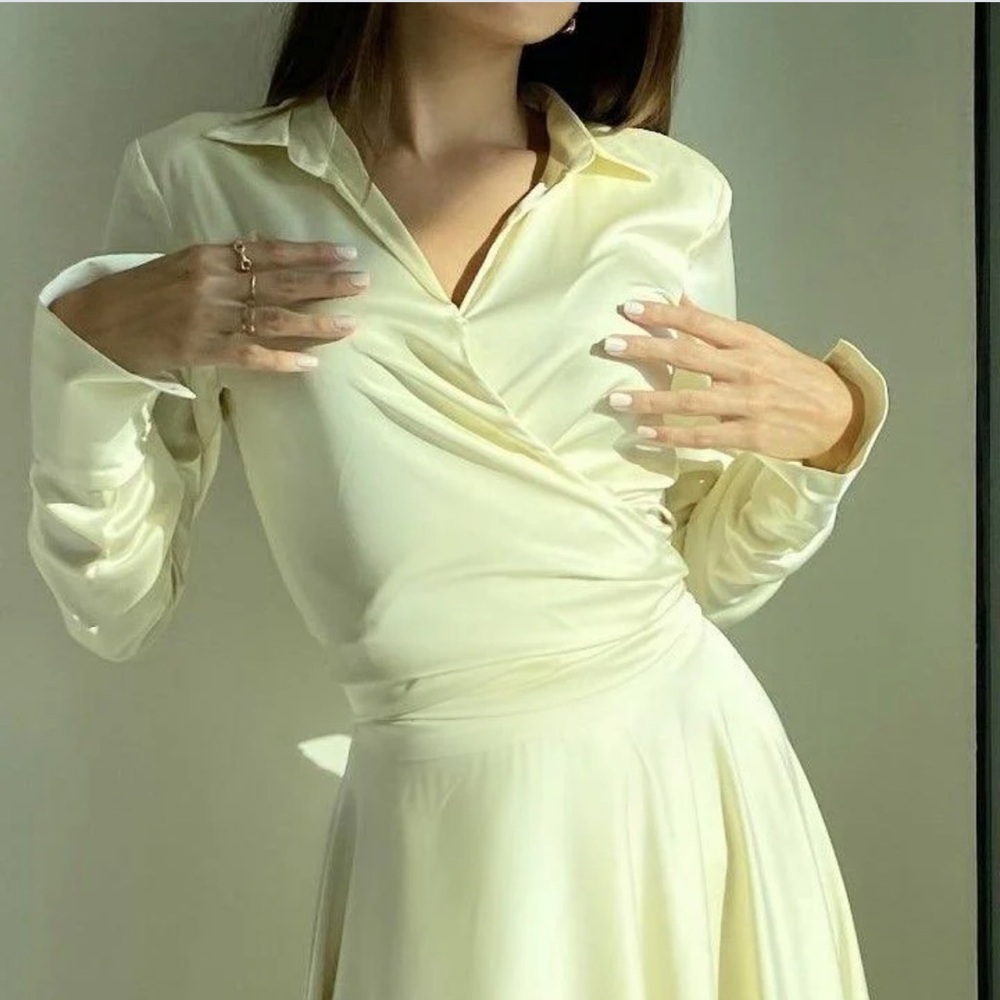 NWT Pure Silk Tie Waist Blouse in Mint